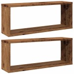 vidaXL Rafturi perete cub 2 buc. lemn vechi 60x15x23cm, lemn prelucrat vidaXL Rafturi perete cub 2 buc. lemn vechi 60x15x23cm, lemn prelucrat
