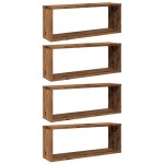 vidaXL Rafturi perete cub 4 buc. lemn vechi 60x15x23cm, lemn prelucrat vidaXL Rafturi perete cub 4 buc. lemn vechi 60x15x23cm, lemn prelucrat
