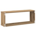 vidaXL Rafturi de perete cub 2 buc. stejar artizanal, 60x15x23 cm lemn vidaXL Rafturi de perete cub 2 buc. stejar artizanal, 60x15x23 cm lemn
