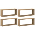 vidaXL Rafturi de perete cub 4 buc. stejar artizanal, 60x15x23 cm lemn vidaXL Rafturi de perete cub 4 buc. stejar artizanal, 60x15x23 cm lemn