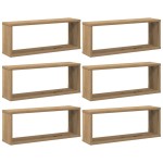 vidaXL Rafturi de perete cub 6 buc. stejar artizanal, 60x15x23 cm lemn vidaXL Rafturi de perete cub 6 buc. stejar artizanal, 60x15x23 cm lemn