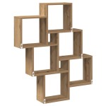 vidaXL Raft perete cub, stejar artizanal, 78x15x93 cm, lemn prelucrat vidaXL Raft perete cub, stejar artizanal, 78x15x93 cm, lemn prelucrat