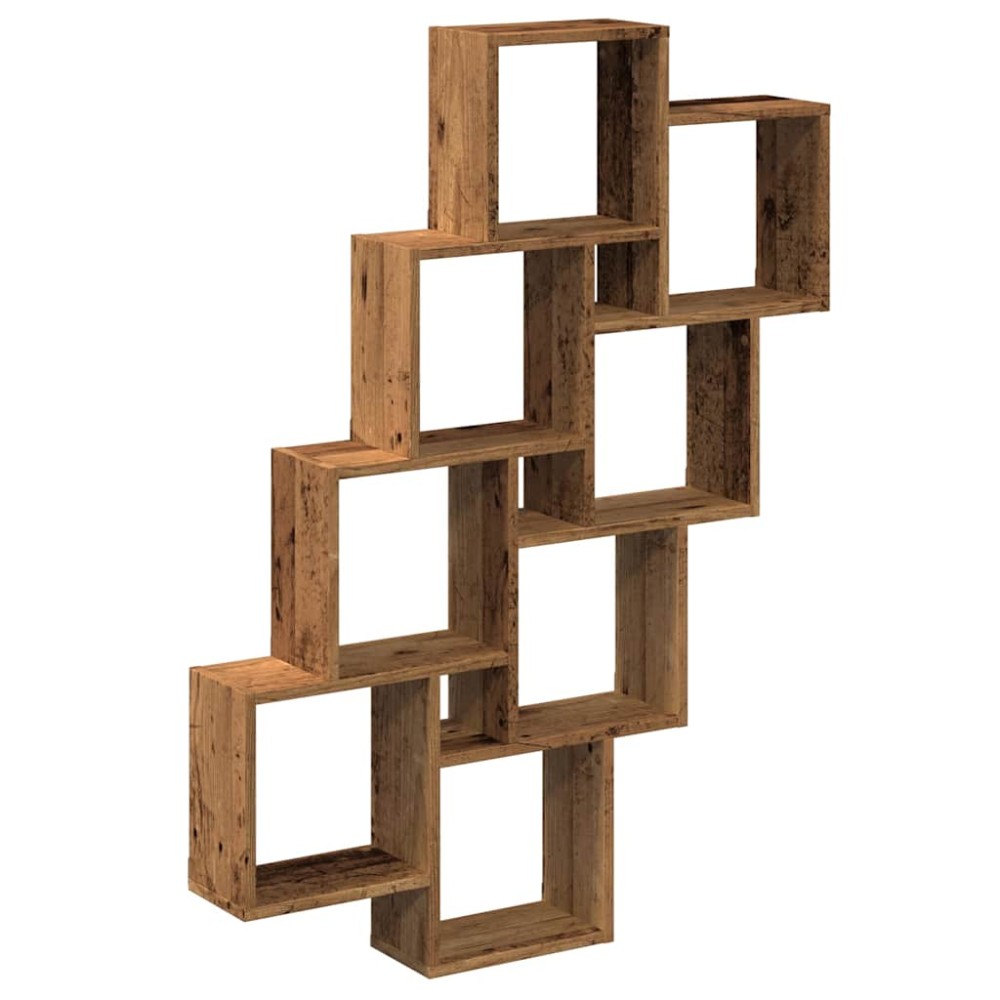 vidaXL Raft de perete cub, lemn vechi, 90x15x119,5 cm, lemn prelucrat