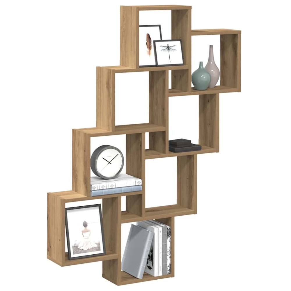 vidaXL Raft perete cub stejar artizanal 90x15x119,5 cm, lemn prelucrat