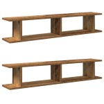vidaXL Rafturi perete 2 buc., lemn vechi, 105x18x20 cm, lemn prelucrat