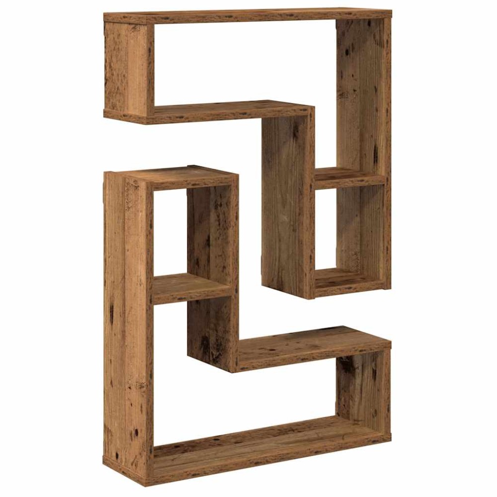 vidaXL Rafturi de perete cub, 2 buc., lemn vechi, 50x15x50 cm lemn