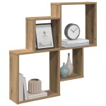 vidaXL Raft de perete, stejar artizanal, 80x15x78,5 cm, lemn prelucrat vidaXL Raft de perete, stejar artizanal, 80x15x78,5 cm, lemn prelucrat