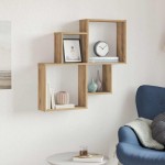 vidaXL Raft de perete, stejar artizanal, 80x15x78,5 cm, lemn prelucrat vidaXL Raft de perete, stejar artizanal, 80x15x78,5 cm, lemn prelucrat