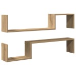 vidaXL Rafturi de perete, 2 buc., stejar artizanal, 100x15x20 cm, lemn vidaXL Rafturi de perete, 2 buc., stejar artizanal, 100x15x20 cm, lemn