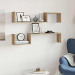 vidaXL Rafturi de perete, 2 buc., stejar artizanal, 100x15x20 cm, lemn vidaXL Rafturi de perete, 2 buc., stejar artizanal, 100x15x20 cm, lemn