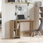 vidaXL Birou, stejar artizanal, 102,5x35x75 cm, lemn prelucrat