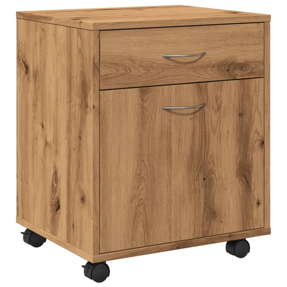 vidaXL Dulap cu roți, stejar artizanal, 45x38x54 cm, lemn prelucrat