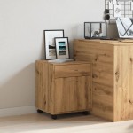 vidaXL Dulap cu roți, stejar artizanal, 45x38x54 cm, lemn prelucrat vidaXL Dulap cu roți, stejar artizanal, 45x38x54 cm, lemn prelucrat