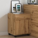 vidaXL Dulap cu roți, stejar artizanal, 45x38x54 cm, lemn prelucrat vidaXL Dulap cu roți, stejar artizanal, 45x38x54 cm, lemn prelucrat