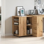 vidaXL Dulap cu roți, stejar artizanal, 60x53x72 cm, lemn prelucrat vidaXL Dulap cu roți, stejar artizanal, 60x53x72 cm, lemn prelucrat