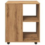 vidaXL Dulap cu roți, stejar artizanal, 60x53x72 cm, lemn prelucrat vidaXL Dulap cu roți, stejar artizanal, 60x53x72 cm, lemn prelucrat