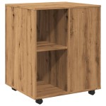 vidaXL Dulap cu roți, stejar artizanal, 60x53x72 cm, lemn prelucrat vidaXL Dulap cu roți, stejar artizanal, 60x53x72 cm, lemn prelucrat