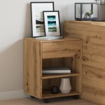 vidaXL Dulap cu roți, stejar artizanal, 46x36x59 cm, lemn prelucrat vidaXL Dulap cu roți, stejar artizanal, 46x36x59 cm, lemn prelucrat