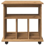 vidaXL Dulap cu roți, stejar artizanal, 60x45x60 cm, lemn prelucrat