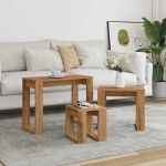 vidaXL Mese suprapuse, 3 buc., stejar artizanal, lemn prelucrat