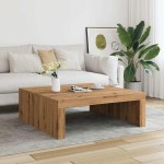 vidaXL Măsuță cafea, stejar artizanal, 100x100x35 cm, lemn prelucrat vidaXL Măsuță cafea, stejar artizanal, 100x100x35 cm, lemn prelucrat
