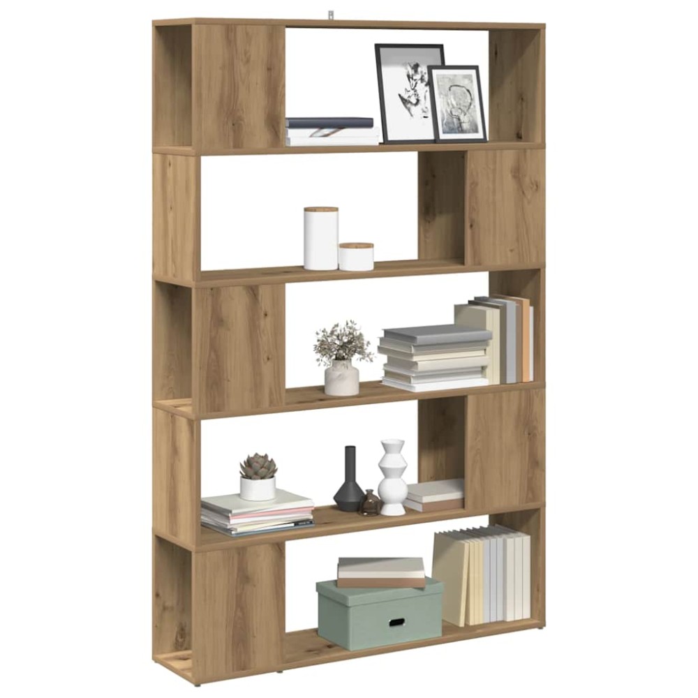 vidaXL Bibliotecă/Separator de cameră, Stejar artizanal, 100x24x155 cm