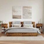 vidaXL Noptiere, 2 buc., lemn vechi, 40x35x65 cm, lemn prelucrat vidaXL Noptiere, 2 buc., lemn vechi, 40x35x65 cm, lemn prelucrat