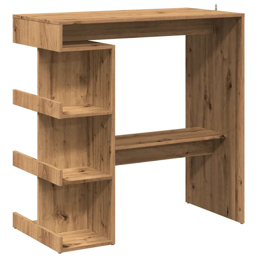 vidaXL Masă bar cu raft de depozitare Stejar artizanal 100x48x101,5 cm