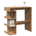 vidaXL Masă bar cu raft de depozitare Stejar artizanal 100x48x101,5 cm vidaXL Masă bar cu raft de depozitare Stejar artizanal 100x48x101,5 cm