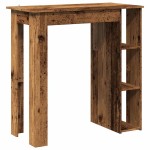 vidaXL Masă bar cu rafturi, lemn vechi, 102x50x103,5 cm lemn prelucrat vidaXL Masă bar cu rafturi, lemn vechi, 102x50x103,5 cm lemn prelucrat