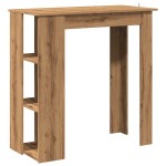 vidaXL Masă de bar cu raft, Stejar artizanal, 102x50x103,5 cm, PAL vidaXL Masă de bar cu raft, Stejar artizanal, 102x50x103,5 cm, PAL
