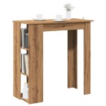 vidaXL Masă de bar cu raft, Stejar artizanal, 102x50x103,5 cm, PAL vidaXL Masă de bar cu raft, Stejar artizanal, 102x50x103,5 cm, PAL