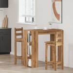 vidaXL Masă de bar cu raft, Stejar artizanal, 102x50x103,5 cm, PAL vidaXL Masă de bar cu raft, Stejar artizanal, 102x50x103,5 cm, PAL