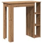 vidaXL Masă de bar cu raft, Stejar artizanal, 102x50x103,5 cm, PAL vidaXL Masă de bar cu raft, Stejar artizanal, 102x50x103,5 cm, PAL