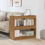 vidaXL Bibliotecă/Separator de cameră, Stejar artizanal, 80x30x72 cm vidaXL Bibliotecă/Separator de cameră, Stejar artizanal, 80x30x72 cm