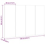 vidaXL Tăblie de pat, lemn vechi, 120x1,5x80 cm, lemn prelucrat