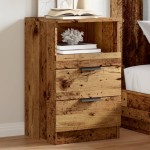 vidaXL Noptiere, 2 buc, lemn învechit, 40x36x65 cm, lemn prelucrat