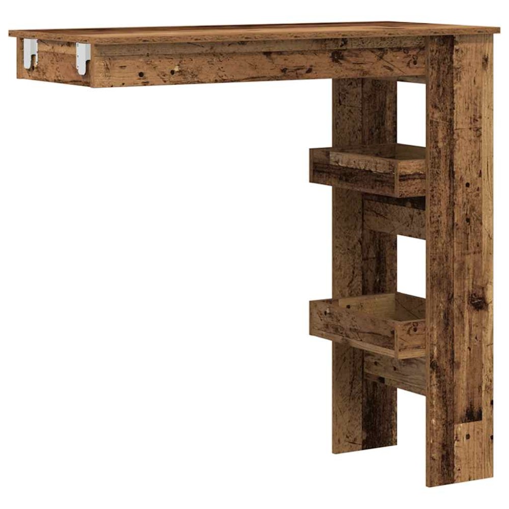 vidaXL Masă bar de perete, lemn vechi, 102x45x103,5 cm, lemn compozit
