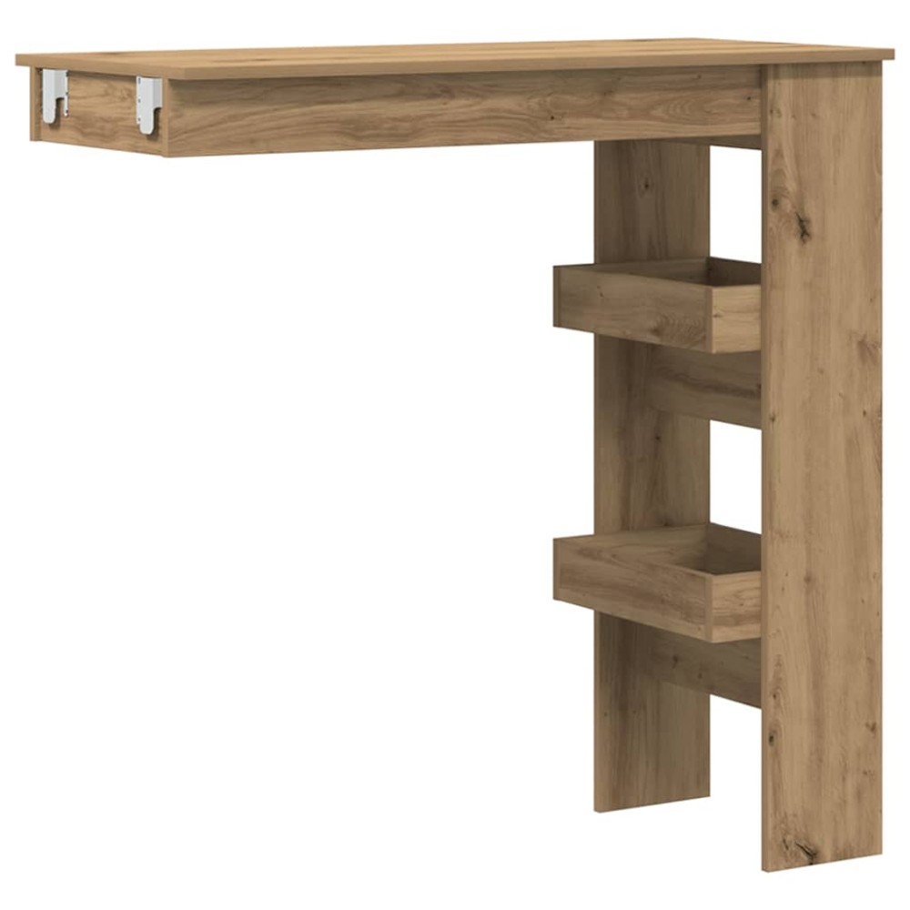 vidaXL Masă bar perete Stejar artizanal 102x45x103,5 cm lemn compozit