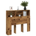 vidaXL Tăblie pat cu dulap, lemn vechi 120x19x103,5 cm lemn prelucrat vidaXL Tăblie pat cu dulap, lemn vechi 120x19x103,5 cm lemn prelucrat