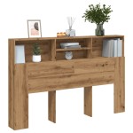 vidaXL Tăblie pat dulap stejar artizanal 160x19x103,5cm lemn prelucrat vidaXL Tăblie pat dulap stejar artizanal 160x19x103,5cm lemn prelucrat