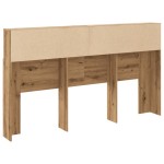 vidaXL Tăblie pat dulap stejar artizanal 180x19x103,5cm lemn prelucrat vidaXL Tăblie pat dulap stejar artizanal 180x19x103,5cm lemn prelucrat