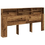 vidaXL Tăblie pat cu dulap, lemn vechi 200x19x103,5 cm lemn prelucrat vidaXL Tăblie pat cu dulap, lemn vechi 200x19x103,5 cm lemn prelucrat