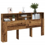 vidaXL Tăblie pat cu dulap, lemn vechi 200x19x103,5 cm lemn prelucrat vidaXL Tăblie pat cu dulap, lemn vechi 200x19x103,5 cm lemn prelucrat