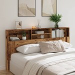 vidaXL Tăblie pat cu dulap, lemn vechi 200x19x103,5 cm lemn prelucrat vidaXL Tăblie pat cu dulap, lemn vechi 200x19x103,5 cm lemn prelucrat