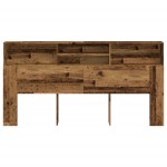 vidaXL Tăblie pat cu dulap, lemn vechi 200x19x103,5 cm lemn prelucrat vidaXL Tăblie pat cu dulap, lemn vechi 200x19x103,5 cm lemn prelucrat
