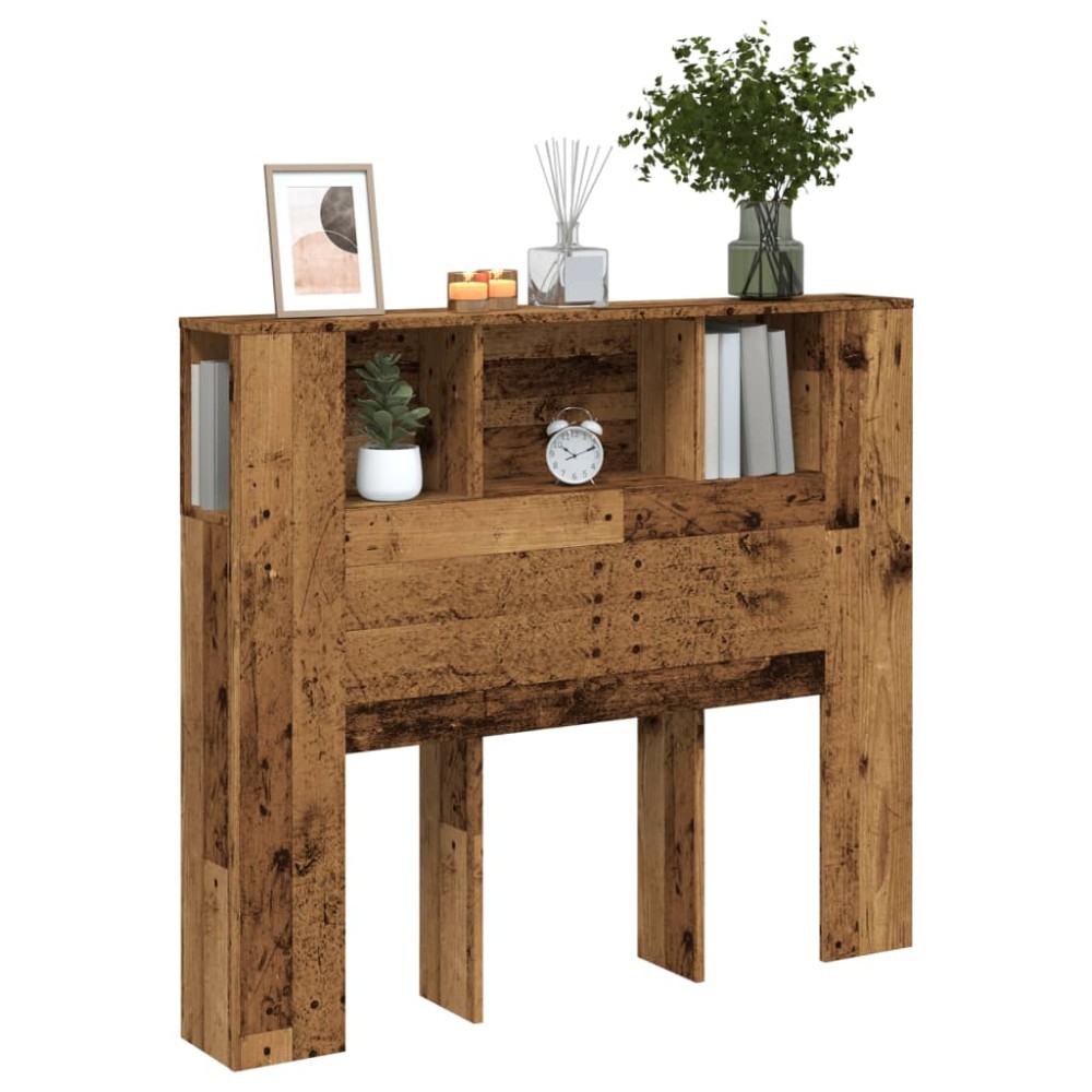 vidaXL Tăblie pat cu dulap, lemn vechi 120x19x104,5 cm lemn prelucrat