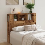 vidaXL Tăblie pat cu dulap, lemn vechi 120x19x104,5 cm lemn prelucrat vidaXL Tăblie pat cu dulap, lemn vechi 120x19x104,5 cm lemn prelucrat