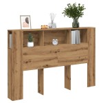 vidaXL Tăblie pat dulap stejar artizanal 160x18,5x103,5 cm lemn vidaXL Tăblie pat dulap stejar artizanal 160x18,5x103,5 cm lemn