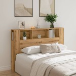vidaXL Tăblie pat dulap stejar artizanal 160x18,5x103,5 cm lemn vidaXL Tăblie pat dulap stejar artizanal 160x18,5x103,5 cm lemn